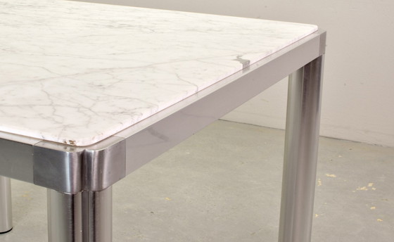 Image 1 of Kho Liang Ie für Artifort Esstisch aus Marmor und Aluminium