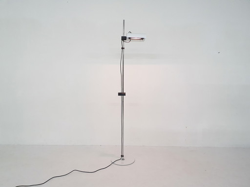 Design-Stehlampe aus weißem Metall von Joe Colombo, Italien 1980er Jahre