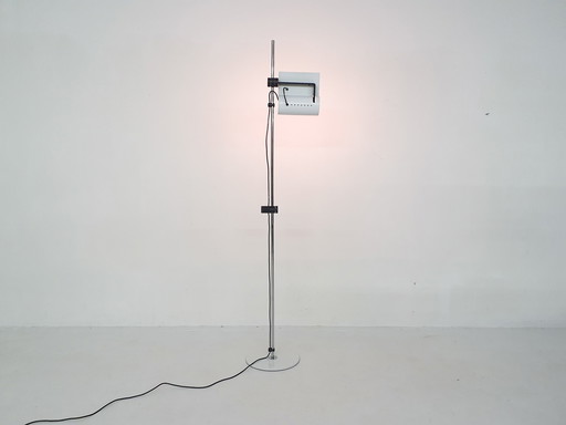 Design-Stehlampe aus weißem Metall von Joe Colombo, Italien 1980er Jahre