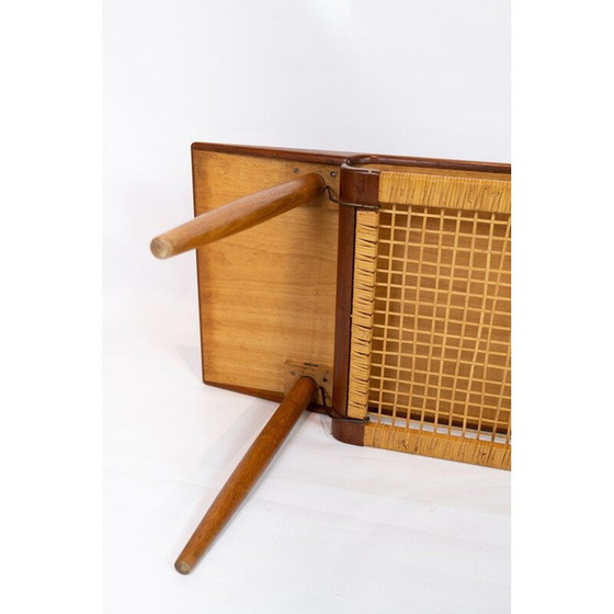 Image 1 of Vintage Couchtisch aus Teakholz und Papierkordelregal, Dänemark 1960