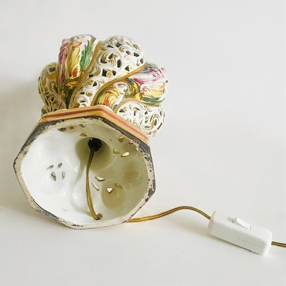 Image 1 of Vintage Barock Capodimonte Lampe Porzellan Rokoko 1960er Jahre