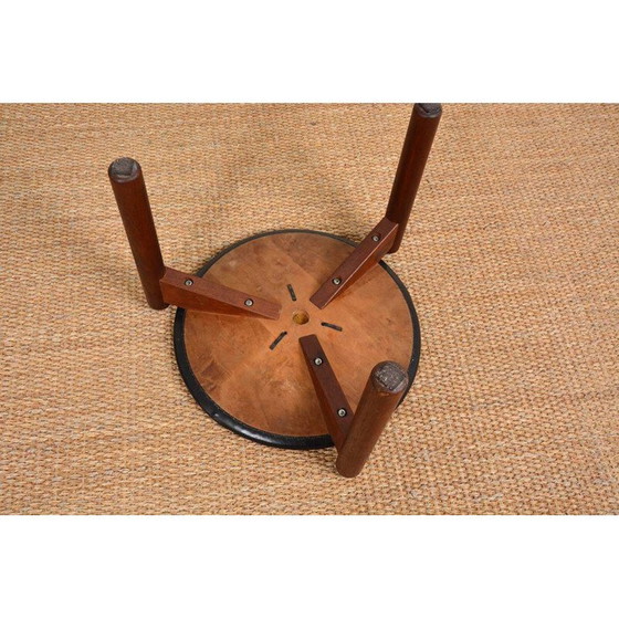 Image 1 of Vintage-Lederhocker von Uno & Osten Kristiansson, 1960er Jahre