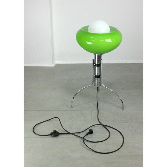 Image 1 of Mid Century Italienische Stehlampe aus grünem Glas