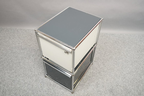 Image 1 of Vintage Servierwagen in Weiß & Grau von Fritz Haller für USM Haller