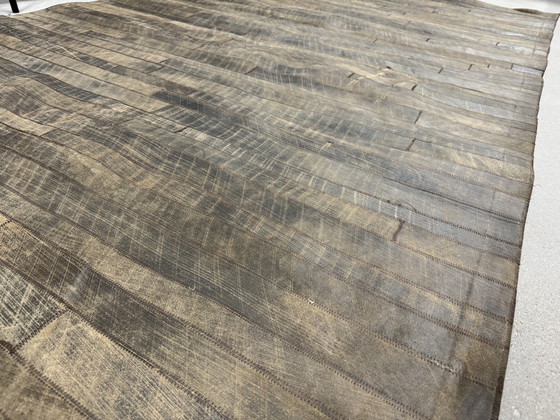 Image 1 of Patchworkteppich Kuhteppich Leder 152x242