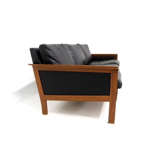 Image 1 of Vintage-Sofa aus Teakholz und Leder von Möbel-Ikéa, Schweden 1960er Jahre