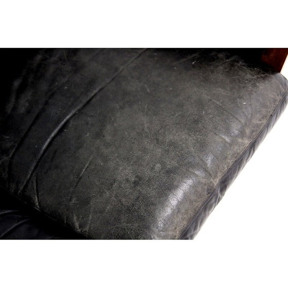 Image 1 of Vintage-Sofa aus Teakholz und Leder von Möbel-Ikéa, Schweden 1960er Jahre