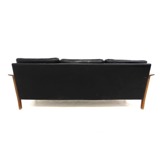 Image 1 of Vintage-Sofa aus Teakholz und Leder von Möbel-Ikéa, Schweden 1960er Jahre
