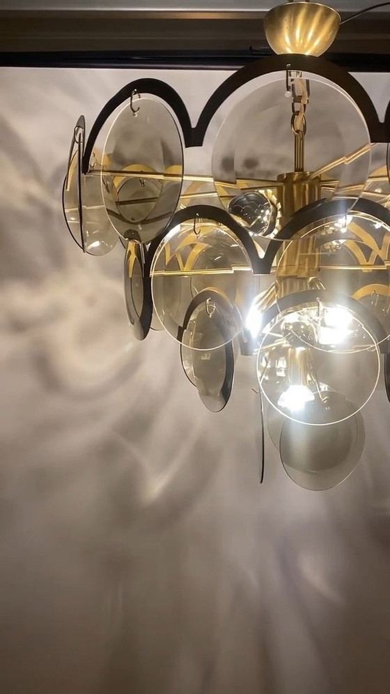 Image 1 of Vintage Vistosi-Kronleuchter - 30 facettierte Scheiben