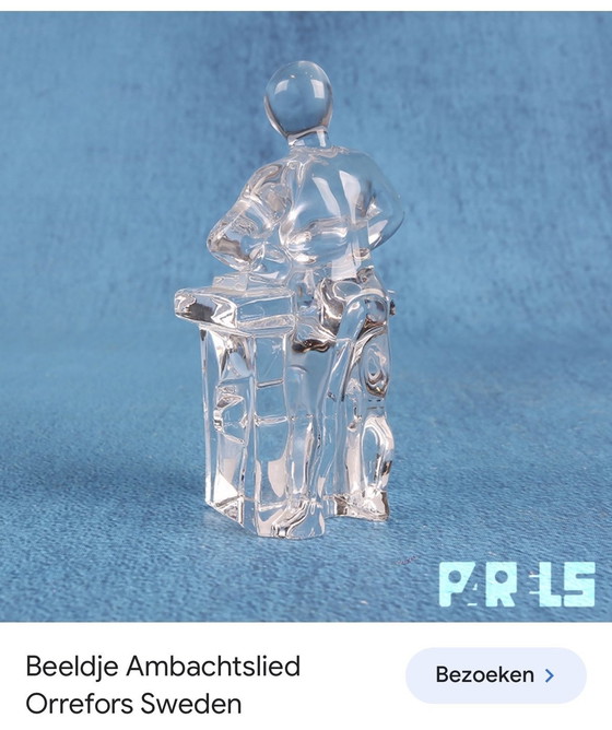 Image 1 of Orrefors Schweden-Figur - Handwerker