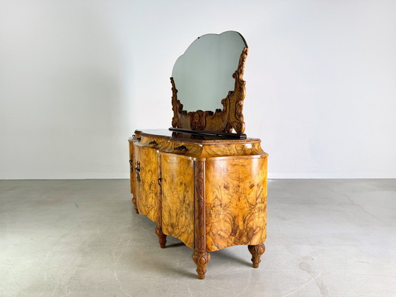 Image 1 of Italienische Anrichte Spätbarock Rokoko Sideboard Mobili Cantù Nussbaum 1920