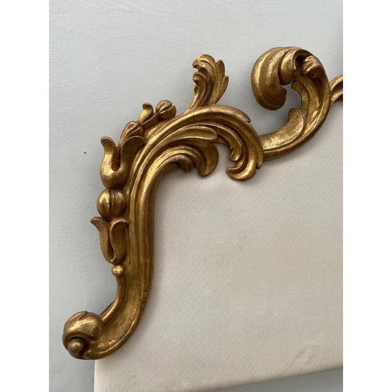 Image 1 of Vintage Art Deco Kopfteil aus Holz und Stoff, Italien 1940er Jahre