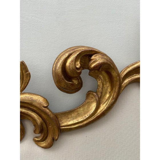 Image 1 of Vintage Art Deco Kopfteil aus Holz und Stoff, Italien 1940er Jahre