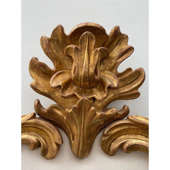 Image 1 of Vintage Art Deco Kopfteil aus Holz und Stoff, Italien 1940er Jahre