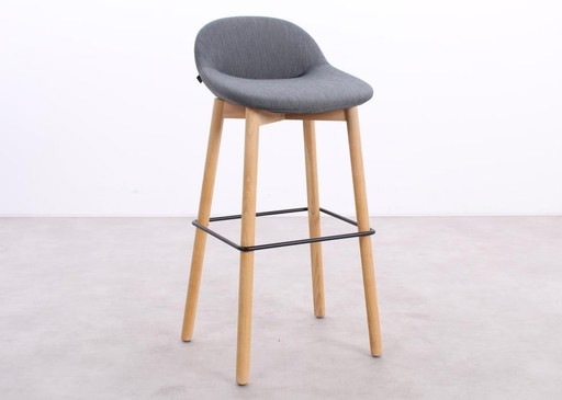 4X Artifort Beso Barhocker Grau/Holz