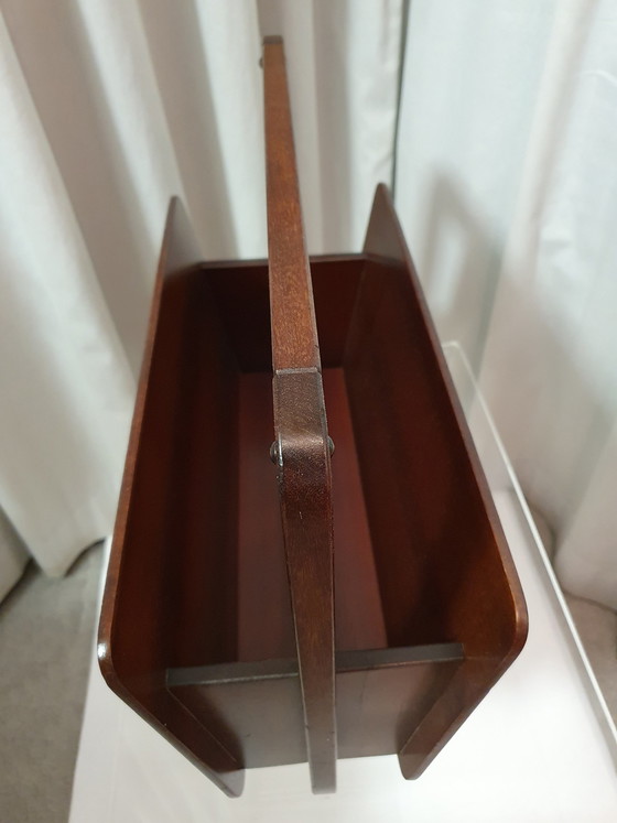 Image 1 of Vintage Zeitungsständer Holz Mahagoni