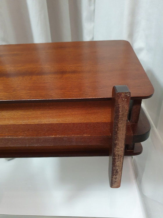 Image 1 of Vintage Zeitungsständer Holz Mahagoni