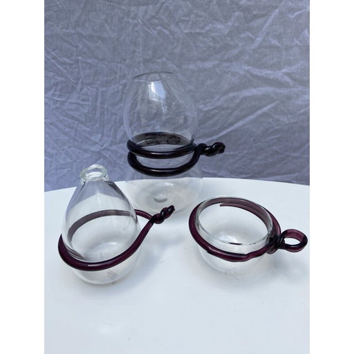 Vase und Becher von Serge Mansau für Murano, 1992