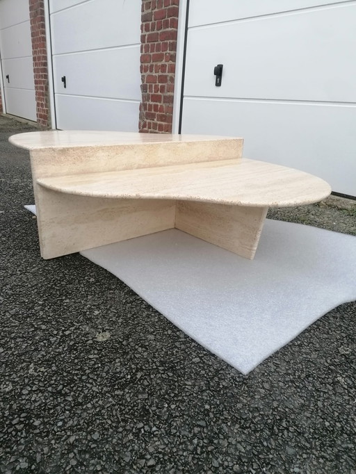 2x Vintage Salontafel aus Travertin