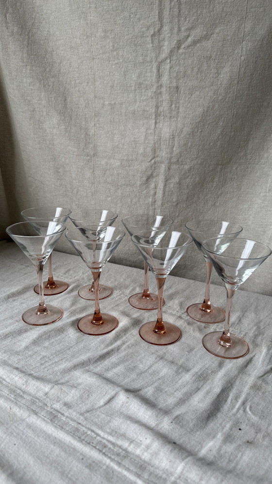 Image 1 of 8X Rosa Champagner Coupe / Martini Glas, Luminarc