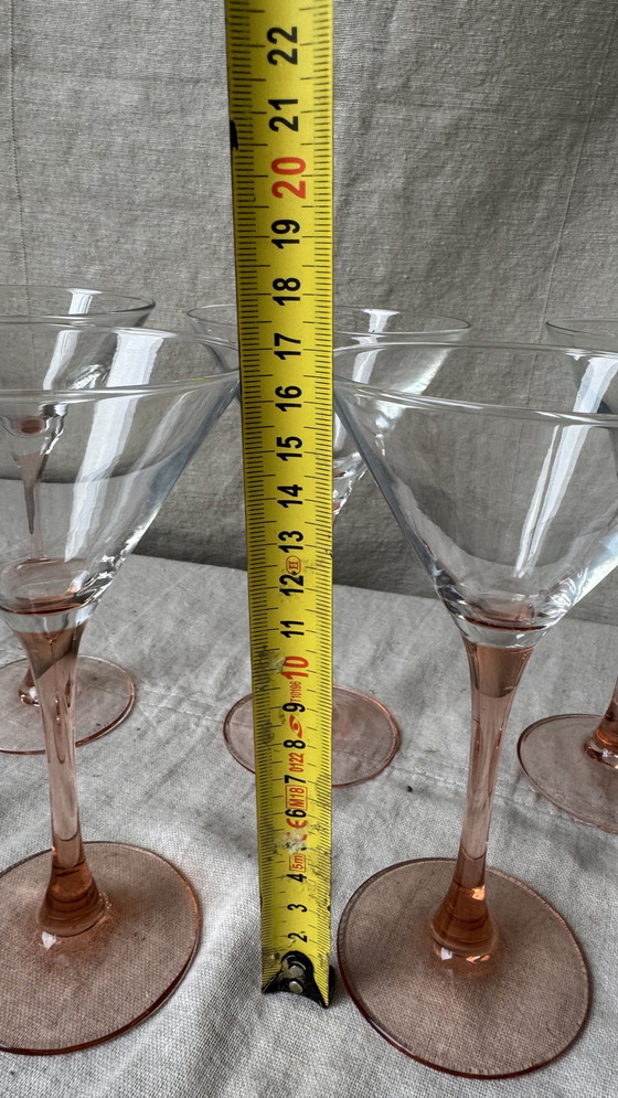 Image 1 of 8X Rosa Champagner Coupe / Martini Glas, Luminarc