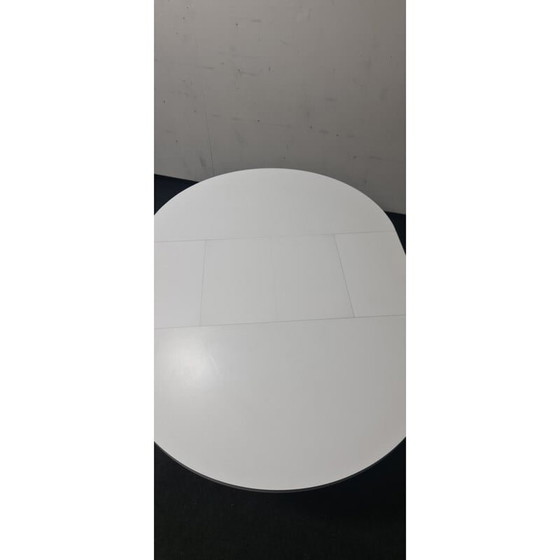 Image 1 of Runder ausziehbarer Esstisch aus Formica und Chrom