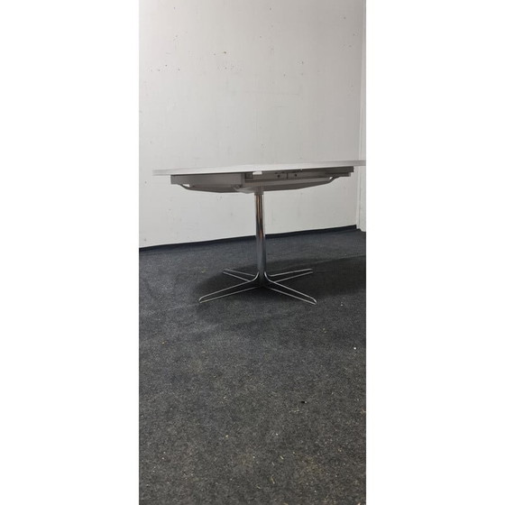Image 1 of Runder ausziehbarer Esstisch aus Formica und Chrom
