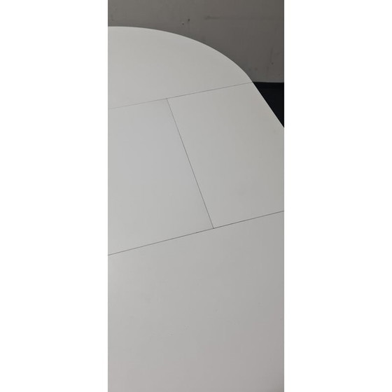 Image 1 of Runder ausziehbarer Esstisch aus Formica und Chrom