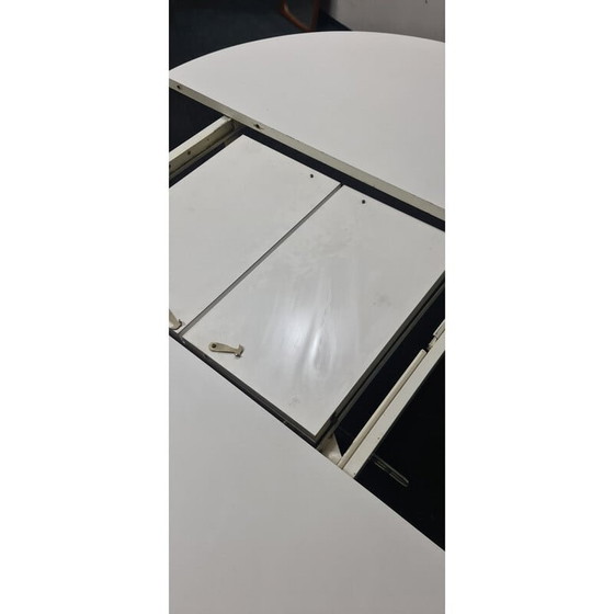 Image 1 of Runder ausziehbarer Esstisch aus Formica und Chrom