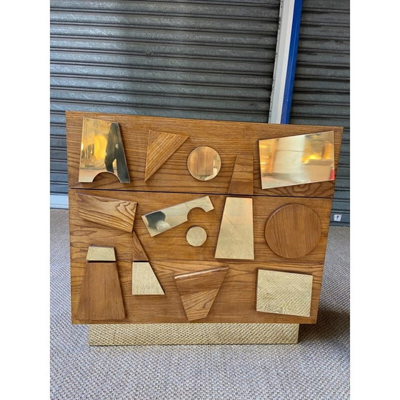 Image 1 of Paar alte Kommoden aus Messing und Kette, 1972