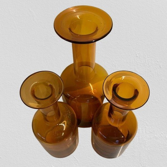 Image 1 of Ein Satz von sechs "Gulvase"-Flaschen von Otto Brauer für Kastrup Holmegaard