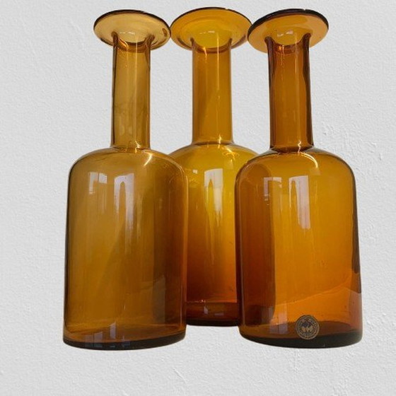 Image 1 of Ein Satz von sechs "Gulvase"-Flaschen von Otto Brauer für Kastrup Holmegaard