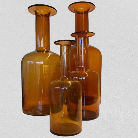 Image 1 of Ein Satz von sechs "Gulvase"-Flaschen von Otto Brauer für Kastrup Holmegaard