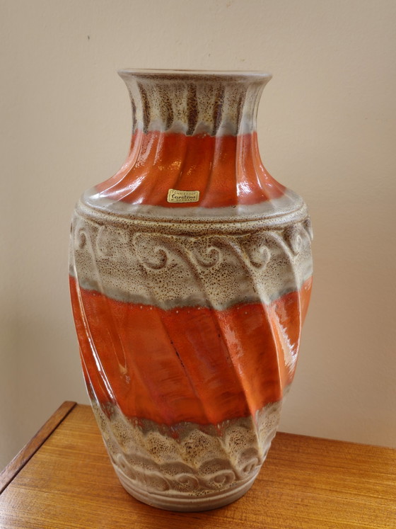 Image 1 of Vintage Carstens Tönnieshof West Deutschland Vase Orange