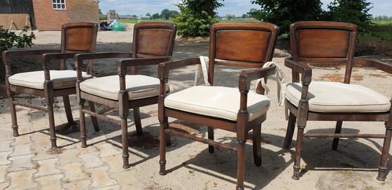 Image 1 of 4 Rac Royal Antique English Dining Armchairs 4 Rac Royal Antique English Dining Armchairs