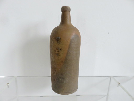 Große Flasche Aus Schamottiertem Steinzeug, 70er Jahre