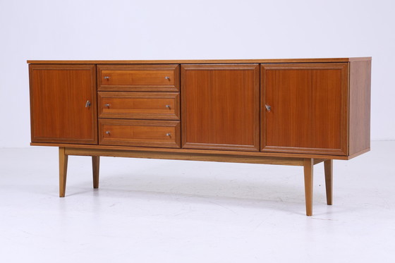 Image 1 of Vintage Sideboard 60er Jahre | Mid Century Schrank  Schubladen Anrichte Nussbaum Holz Aufbewahrung