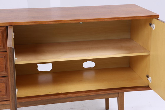 Image 1 of Vintage Sideboard 60er Jahre | Mid Century Schrank  Schubladen Anrichte Nussbaum Holz Aufbewahrung