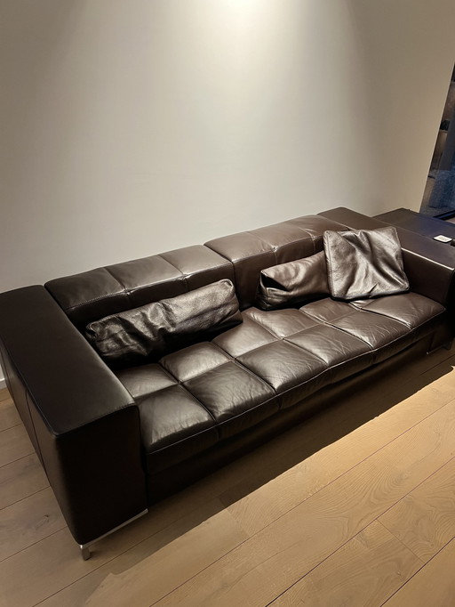 3-Sitzer und 2-Sitzer Design-Sofas aus braunem Leder von Cierre