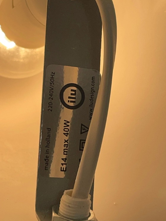 Image 1 of Ilu di Vetro – TeePee-Lampe – Glas – mattweiß, in tollem Zustand, extra großes Modell (30 cm)