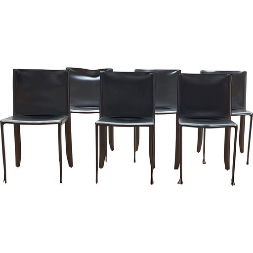 Vintage-Stuhl aus dickem gefärbtem Leder von Margot für Cattelan Italia