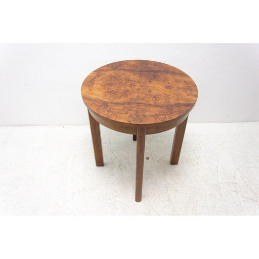 Vintage Art Deco Couchtisch aus Nussbaumholz, Tschechoslowakei 1940er Jahre