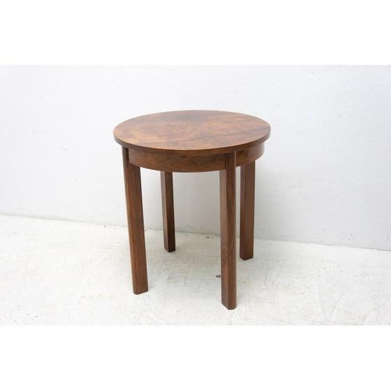 Image 1 of Vintage Art Deco Couchtisch aus Nussbaumholz, Tschechoslowakei 1940er Jahre