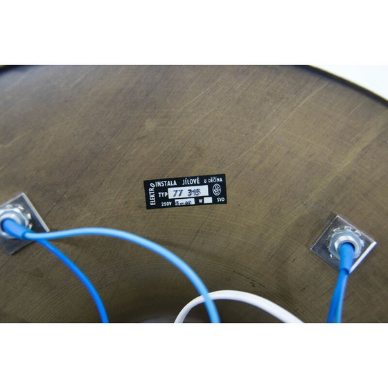 Image 1 of Paar Wandleuchter aus Messing und Opalglas von Elektroinstala Decin, Tschechoslowakei 1970