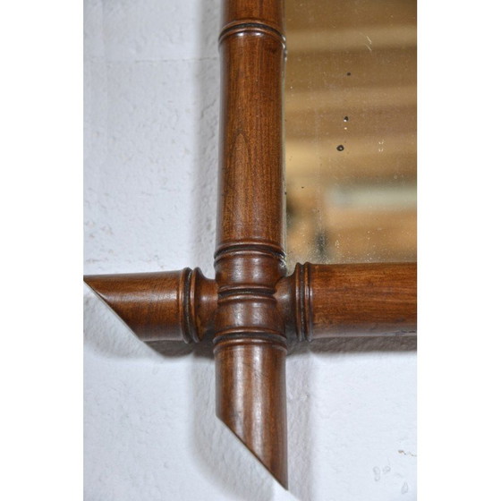 Image 1 of Satz von 5 Vintage-Wandspiegeln aus Bambusimitat, Frankreich