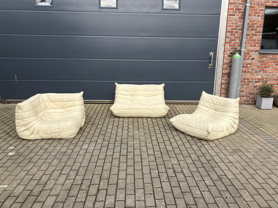 Image 1 of Ligne Roset Togo 1Sitz, 2Sitz & Ecke In Beige Leder