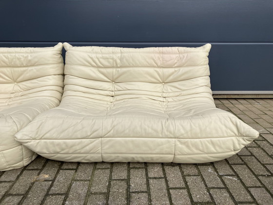 Image 1 of Ligne Roset Togo 1Sitz, 2Sitz & Ecke In Beige Leder