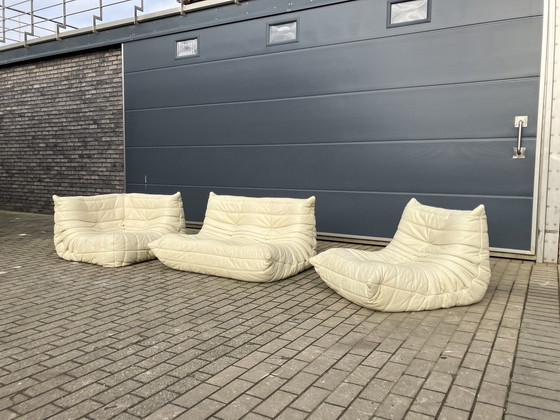 Image 1 of Ligne Roset Togo 1Sitz, 2Sitz & Ecke In Beige Leder