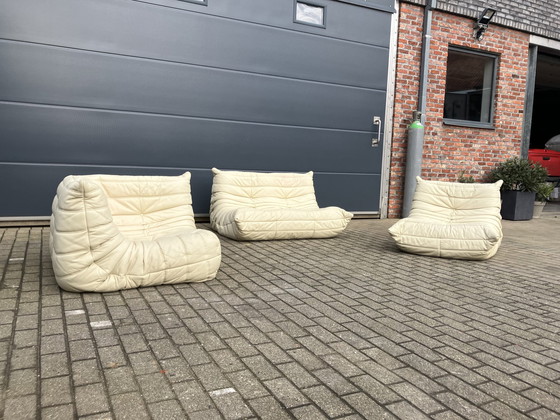 Image 1 of Ligne Roset Togo 1Sitz, 2Sitz & Ecke In Beige Leder