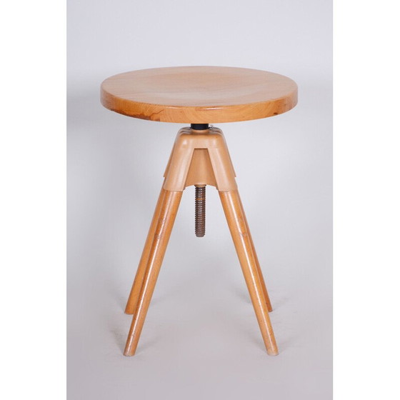 Image 1 of Drehbarer Hocker aus Buchenholz, Mid Century, 1960er Jahre